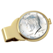 Monogrammed JFK Half Dollar Goldtone Coin Money Clip