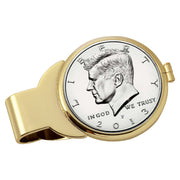 Monogrammed Proof JFK Half Dollar Goldtone Coin Money Clip