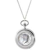 JFK Half Dollar Coin Pocket Watch Coin Pendant Necklace
