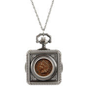 Indian Penny Coin Pocket Watch Coin Pendant Necklace