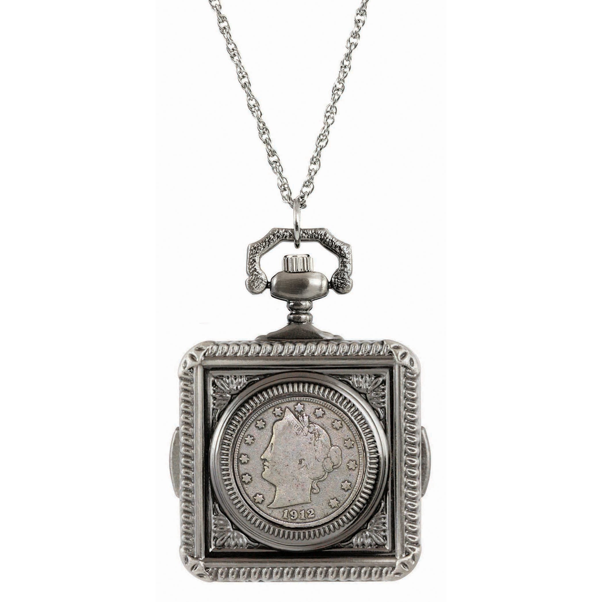 Liberty Nickel Coin Pocket Watch Coin Pendant Necklace