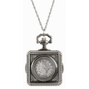 1883 First-Year-of-Issue Liberty Nickel Coin Pocket Watch Coin Pendant Necklace