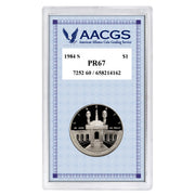 Proof 1984S Los Angeles Olympiad Commemorative Silver Dollar graded PR67