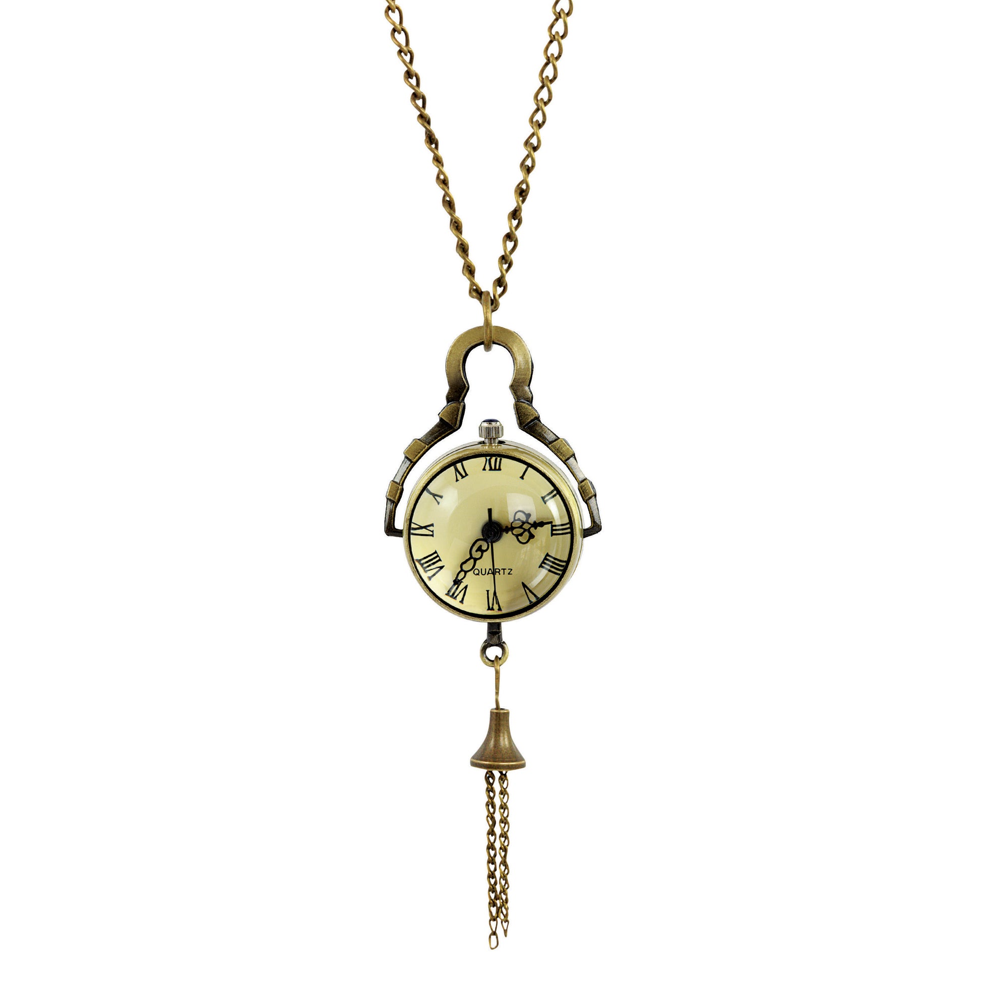 Glass Ball Bronze Watch Necklace