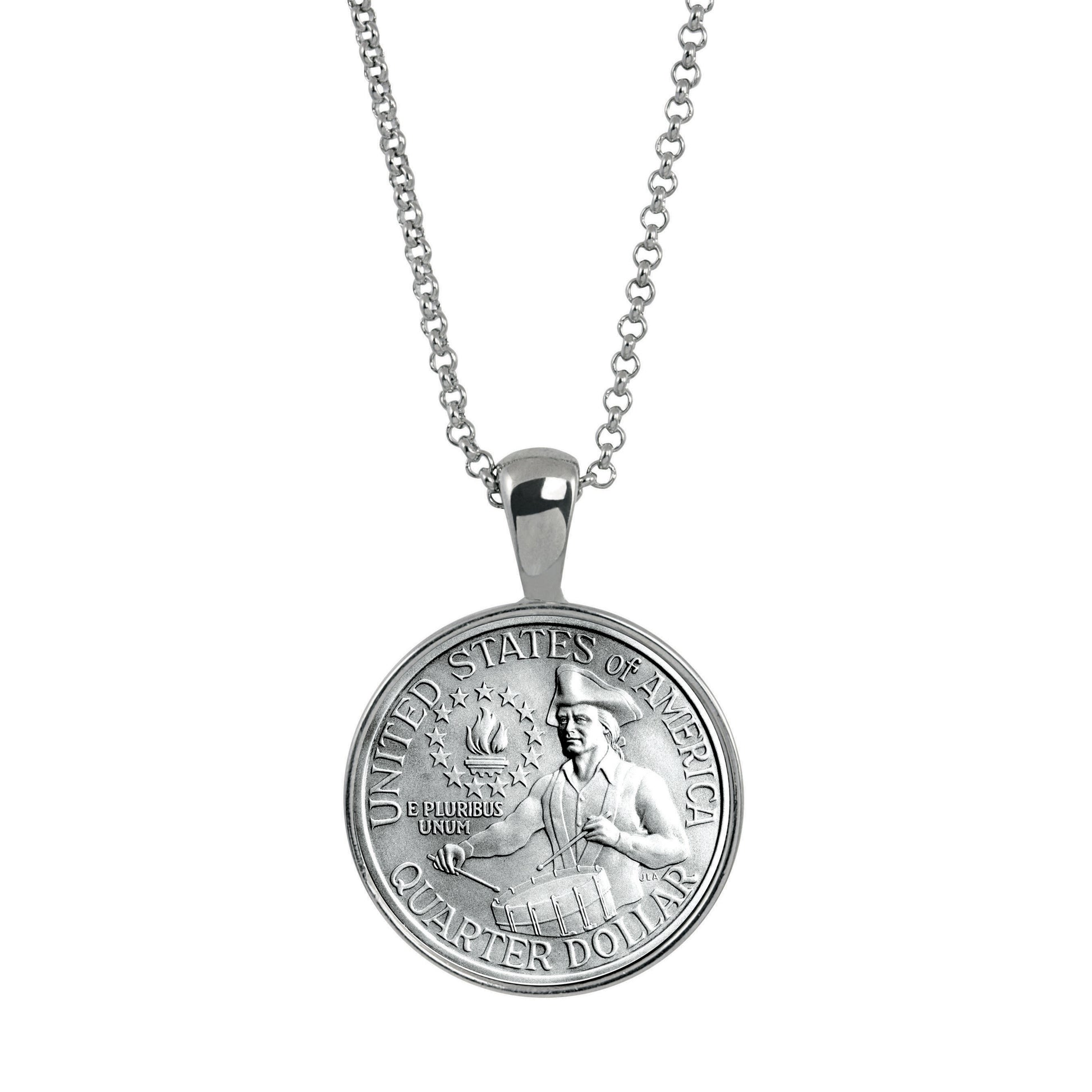Bicentennial Washington Quarter Coin Pendant