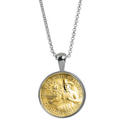 Gold Layered Bicentennial Washington Quarter Coin Pendant