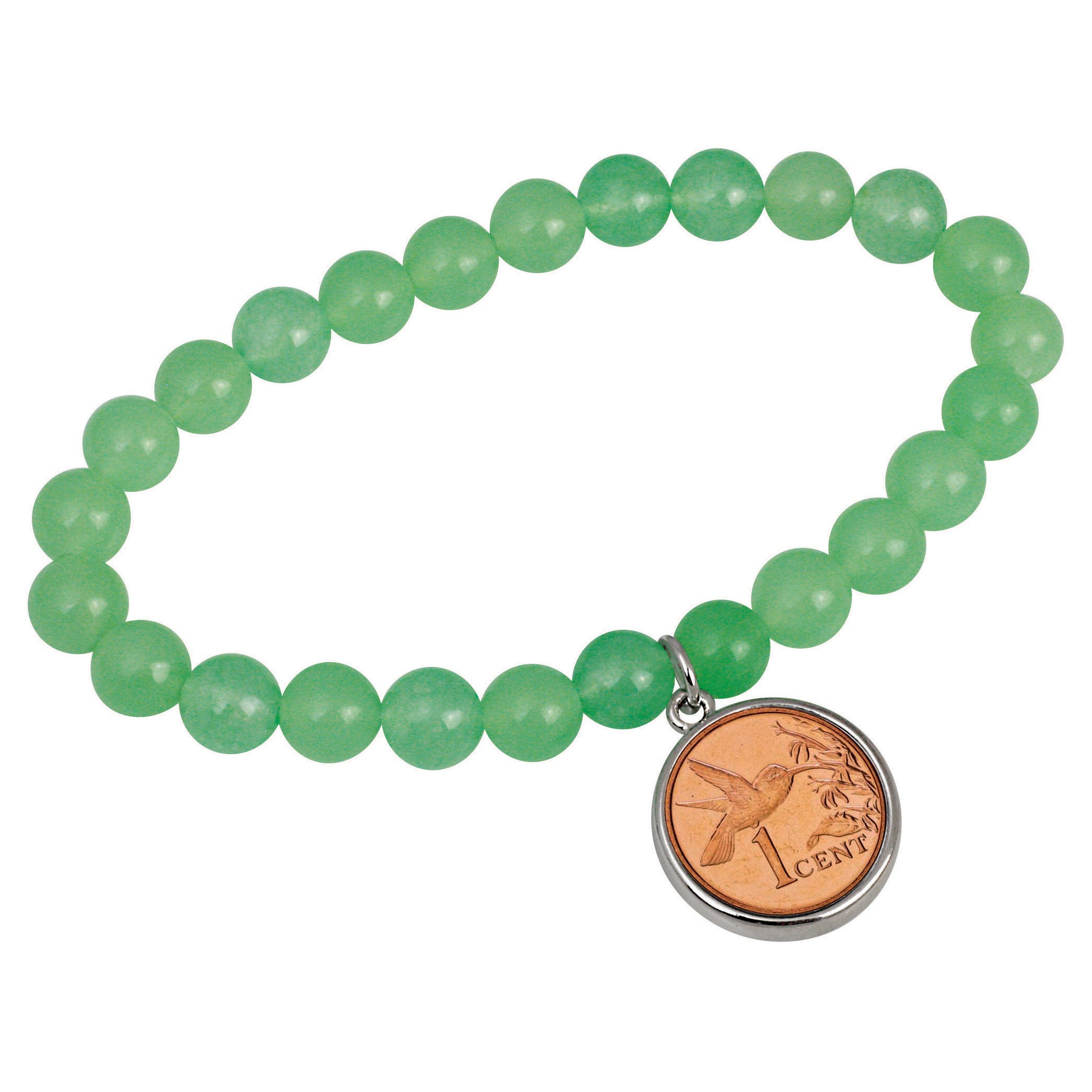Hummingbird Coin Aventurine Stretch Bracelet