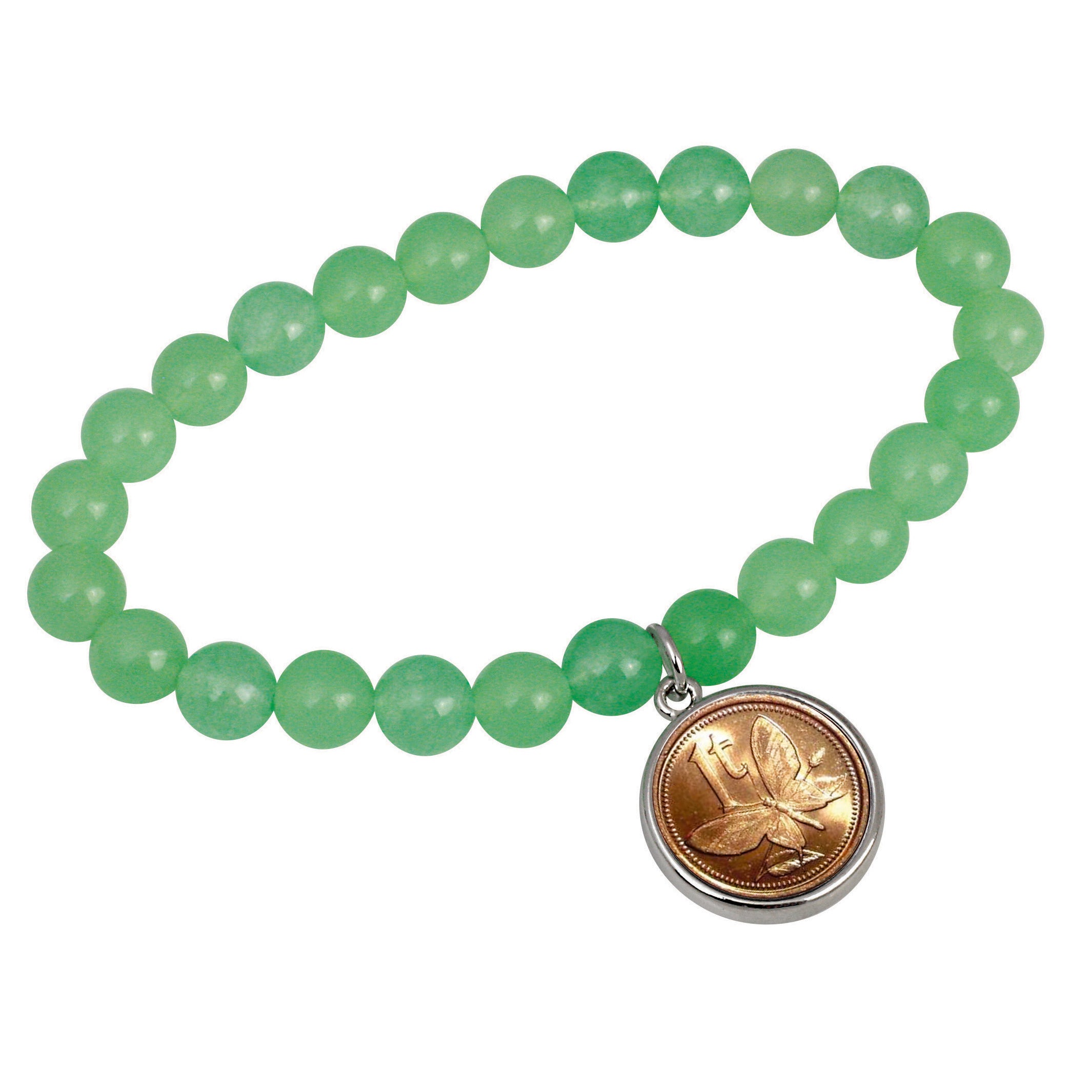 Butterfly Coin Aventurine Stretch Bracelet