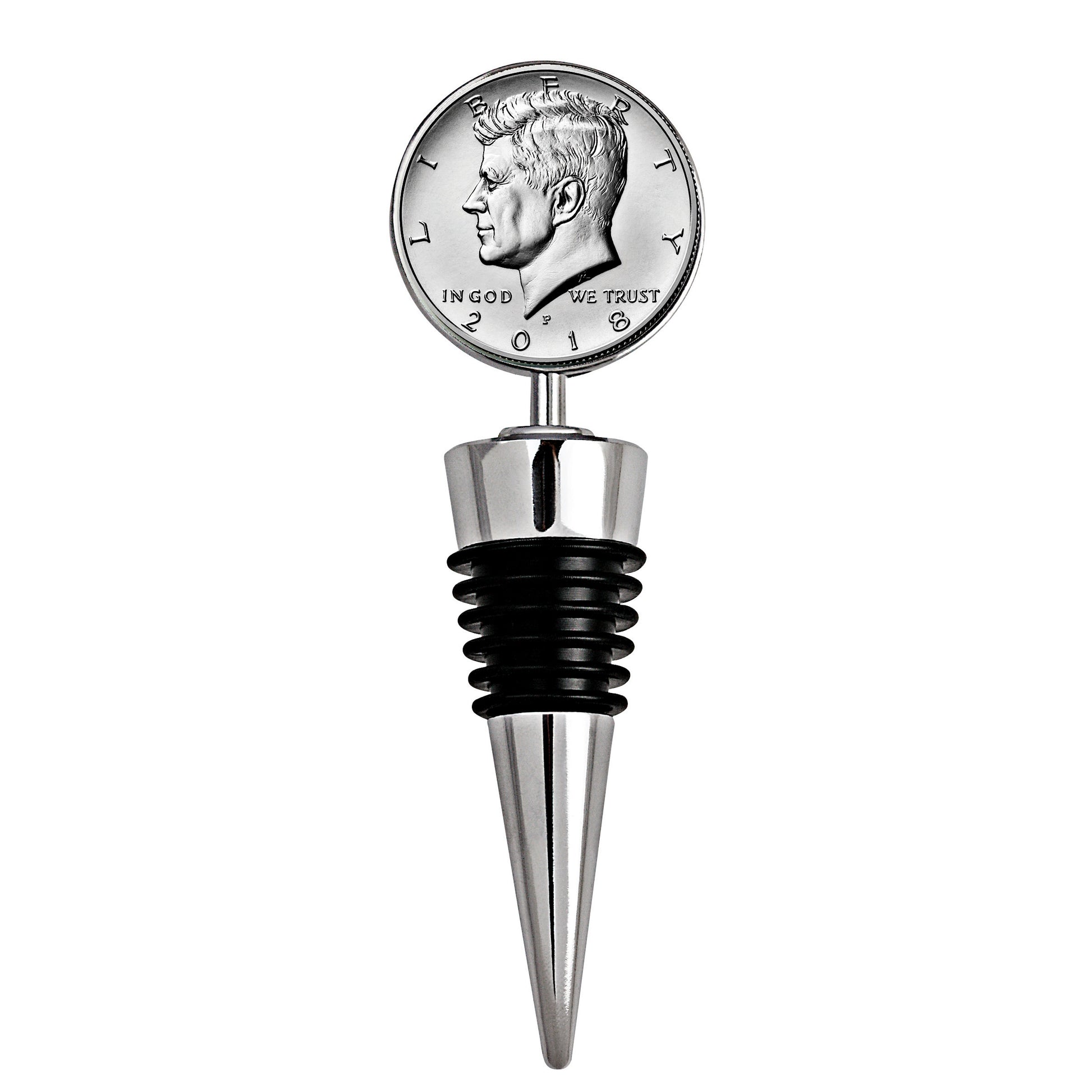 JFK Half Dollar Coin Wine Stopper
