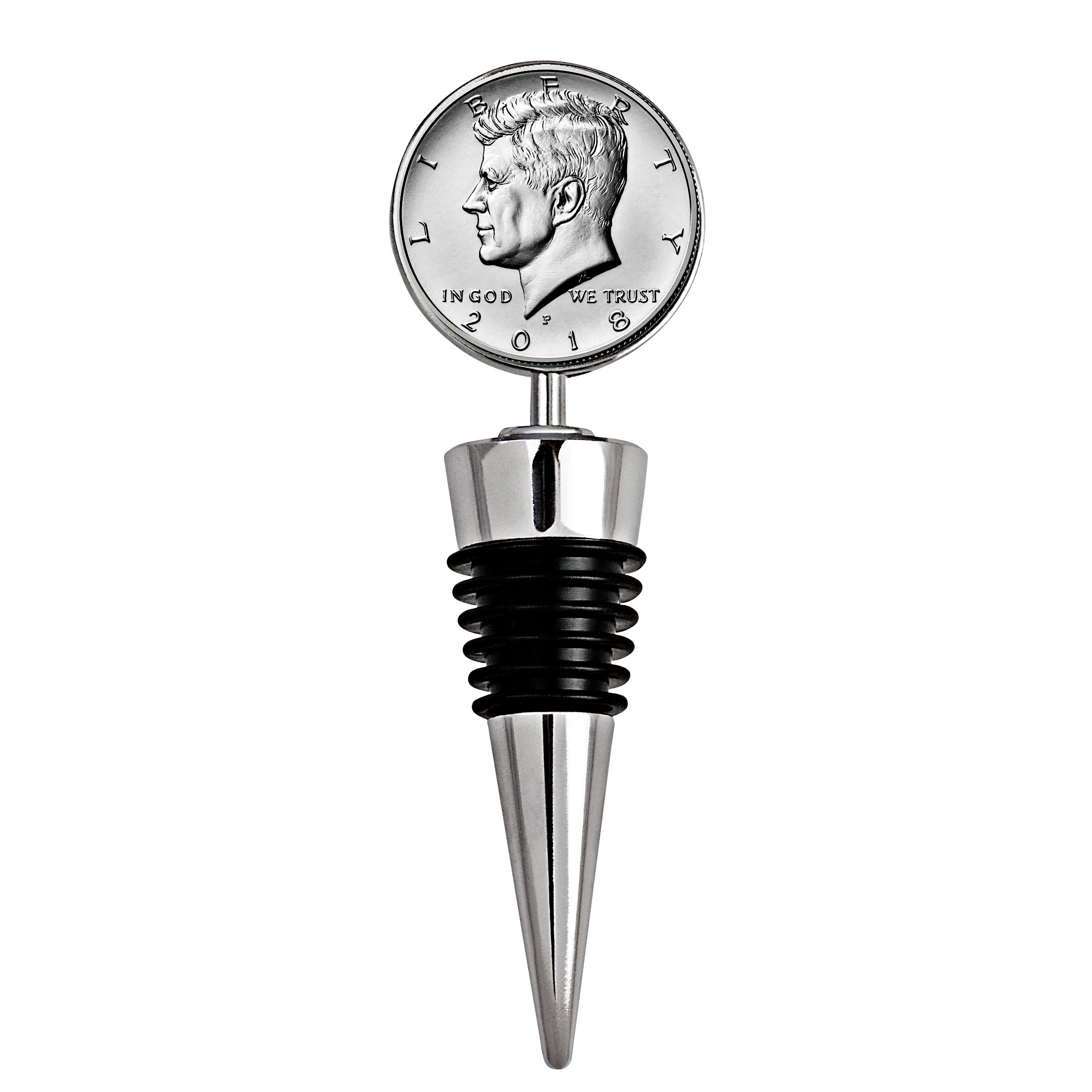 JFK Half Dollar Coin Wine Stopper