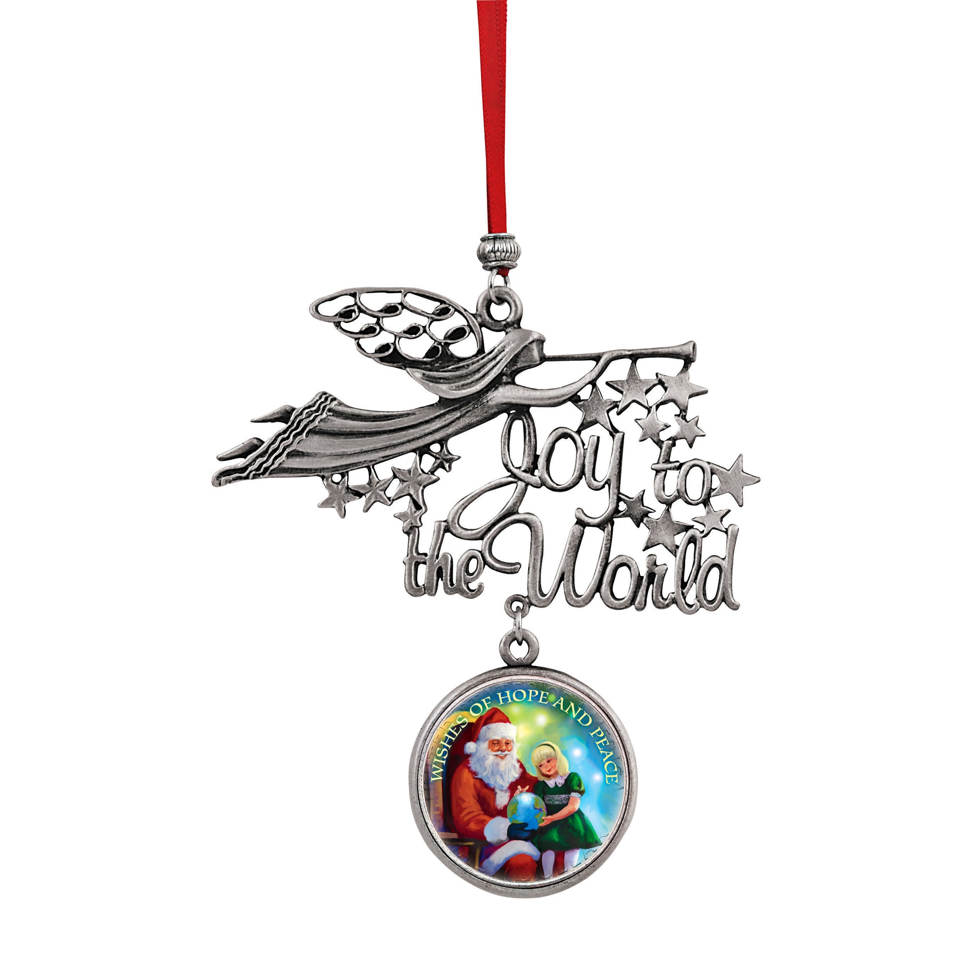 Joy to the World Santa Wishes of Hope And Peace JFK Half Dollar Ornament