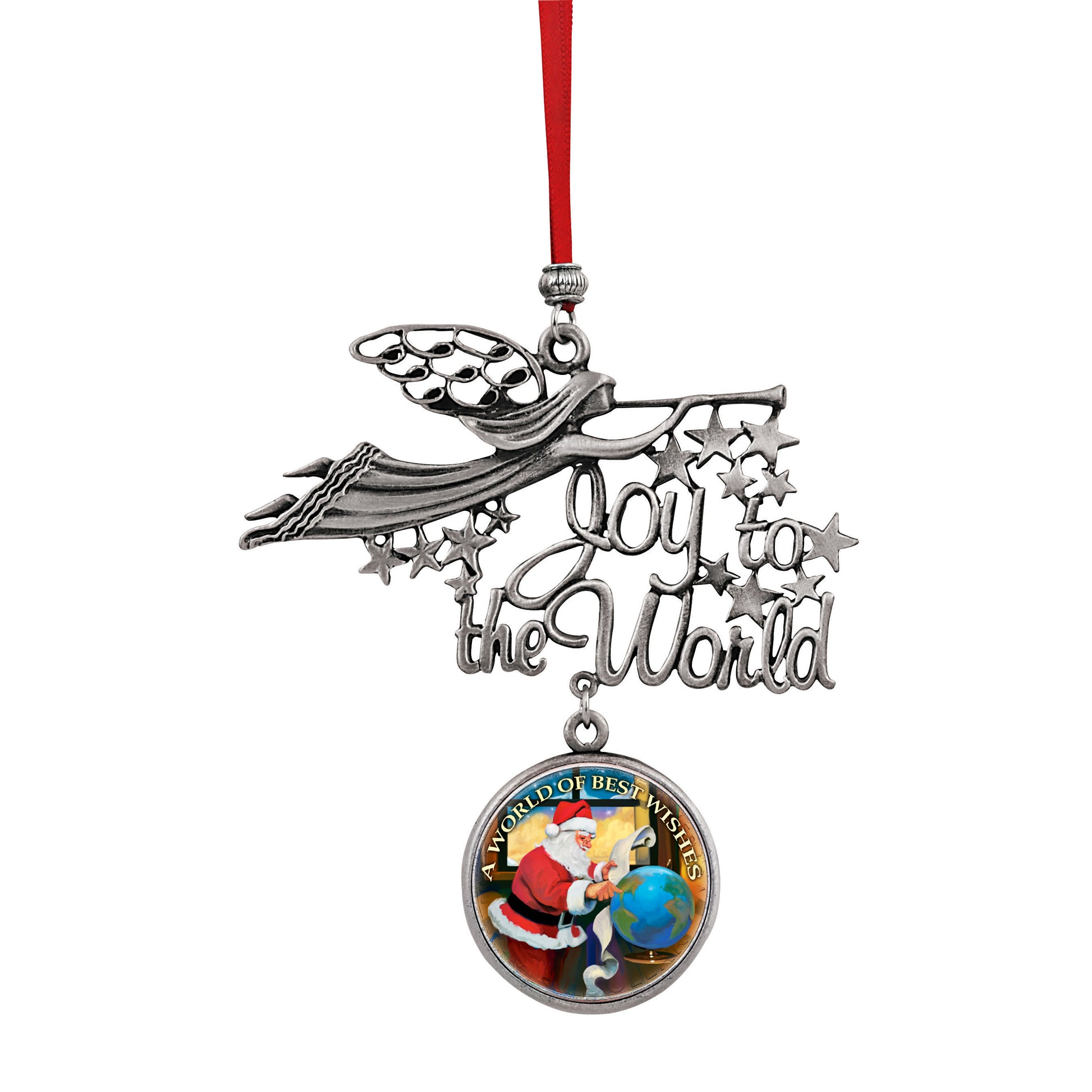 Joy to the World Santa A World Of Best Wishes JFK Half Dollar Ornament
