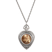 Butterfly Coin Heart Locket Pocket Watch Pendant