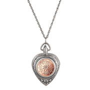 Austrian 2 Euro Coin Heart Locket Pocket Watch Pendant