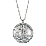 Year To Remember Half Dollar Coin Silvertone Pendant