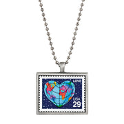 A World of Love United States Postage Stamp Ball Chain Necklace