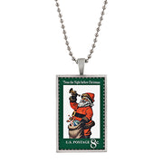 Twas The Night Before United States Postage Stamp Ball Chain Necklace