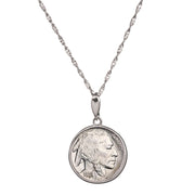 Buffalo Nickel Coin Sterling Silver Necklace