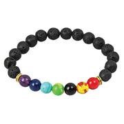 7 Chakra Bracelet, Lava Bead Bracelet