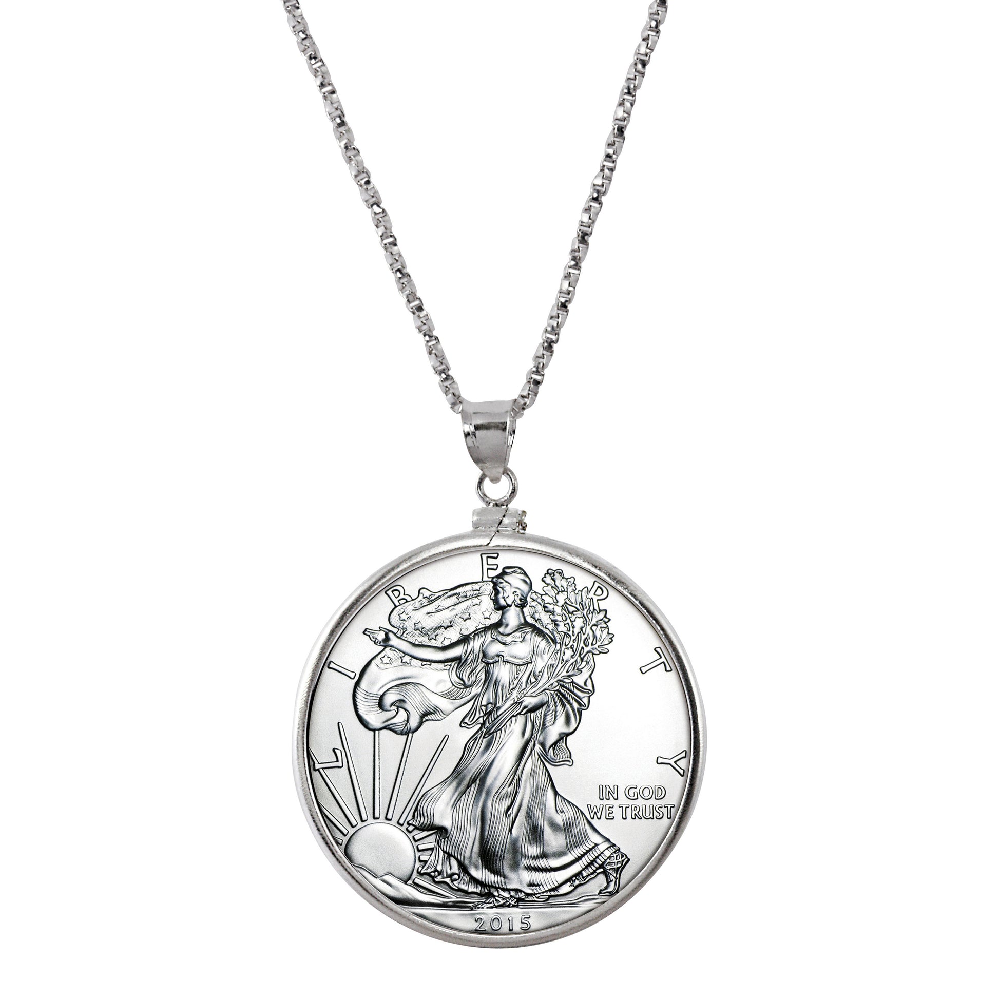 Sterling Silver Pendant With Silver American Eagle Coin