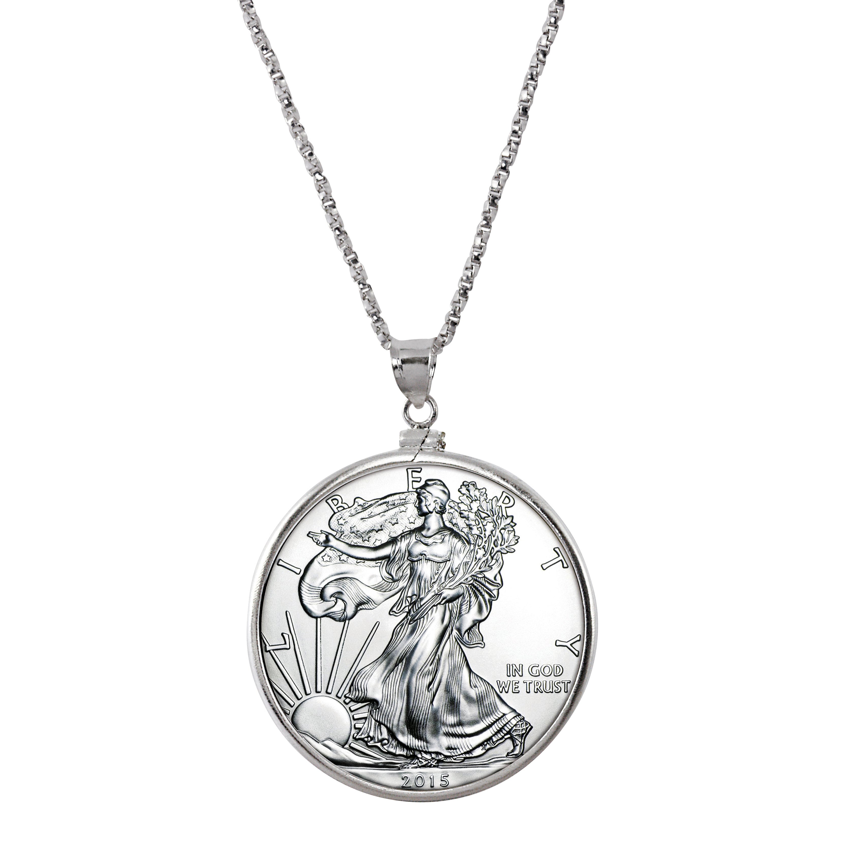 Sterling Silver Pendant With Silver American Eagle Coin