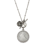 Seated Dime Rose Toggle Pendant