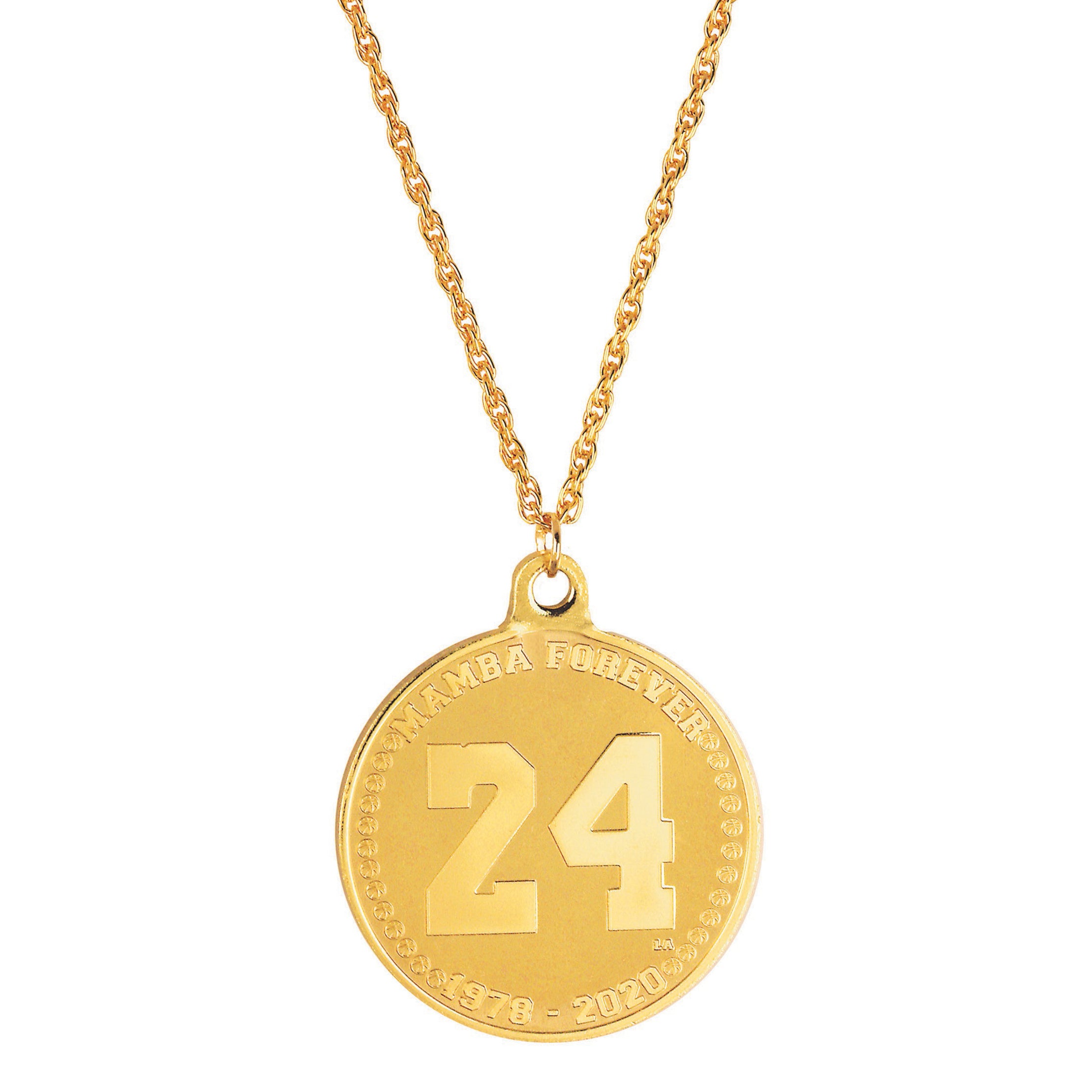 24KT Gold Plated Number 24 Medallion Pendant With Men's Chain