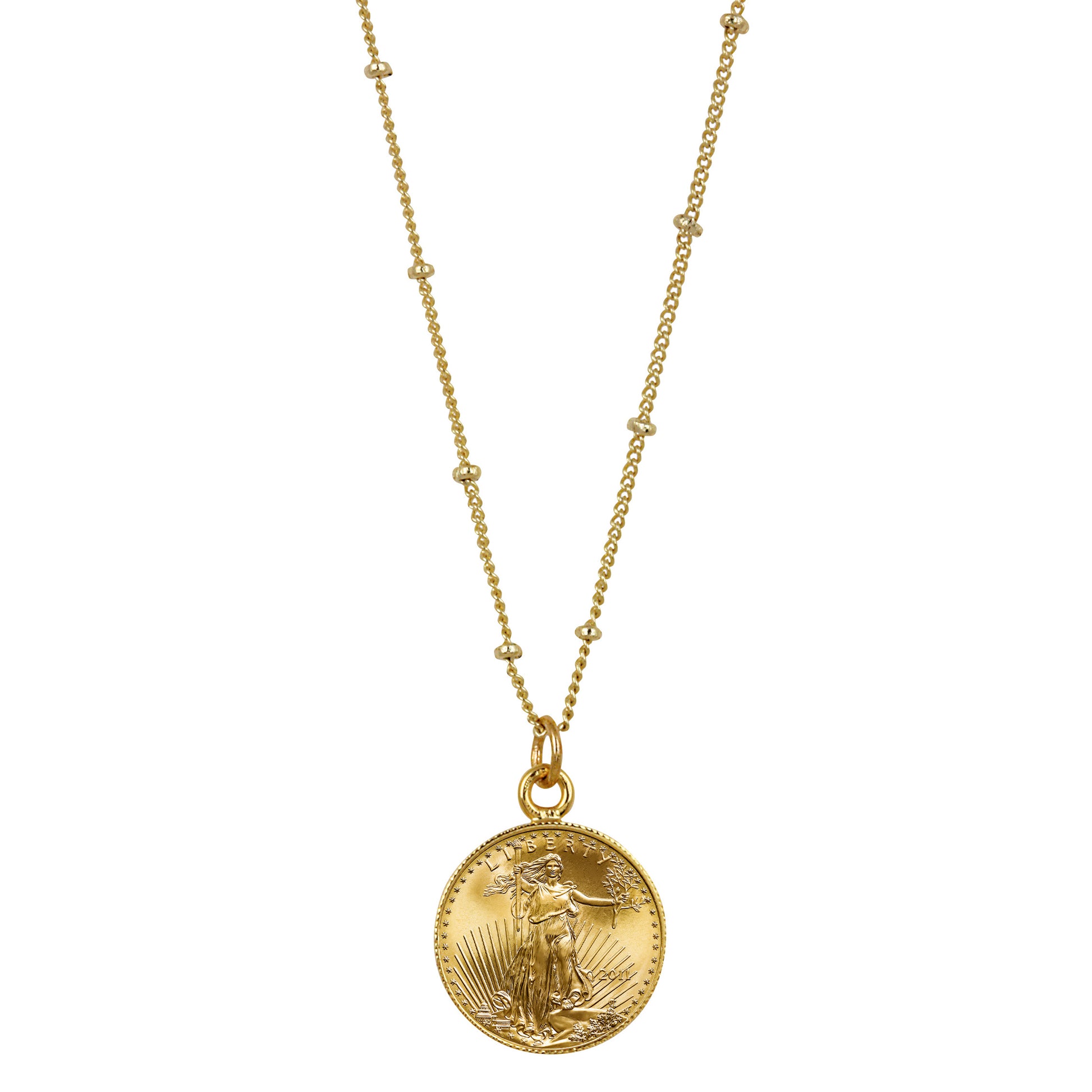 St. Gaudens Replica Coin Gold Tone Pendant 
