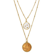 Butterfly Coin Mustard Seed Necklace