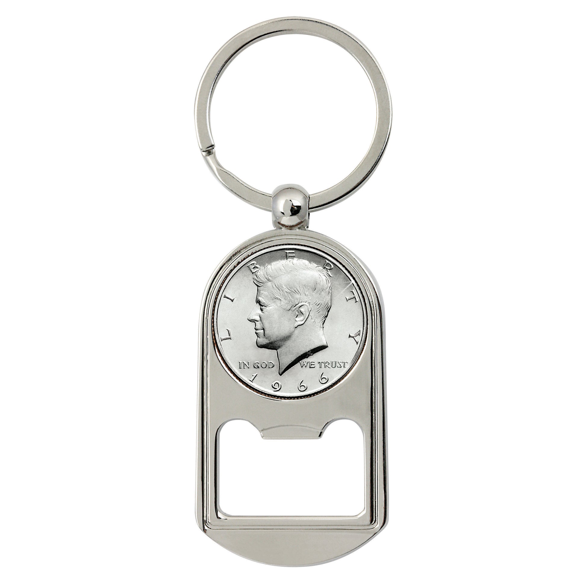 JFK Half Dollar Coin Key Chain Bottle Opener
