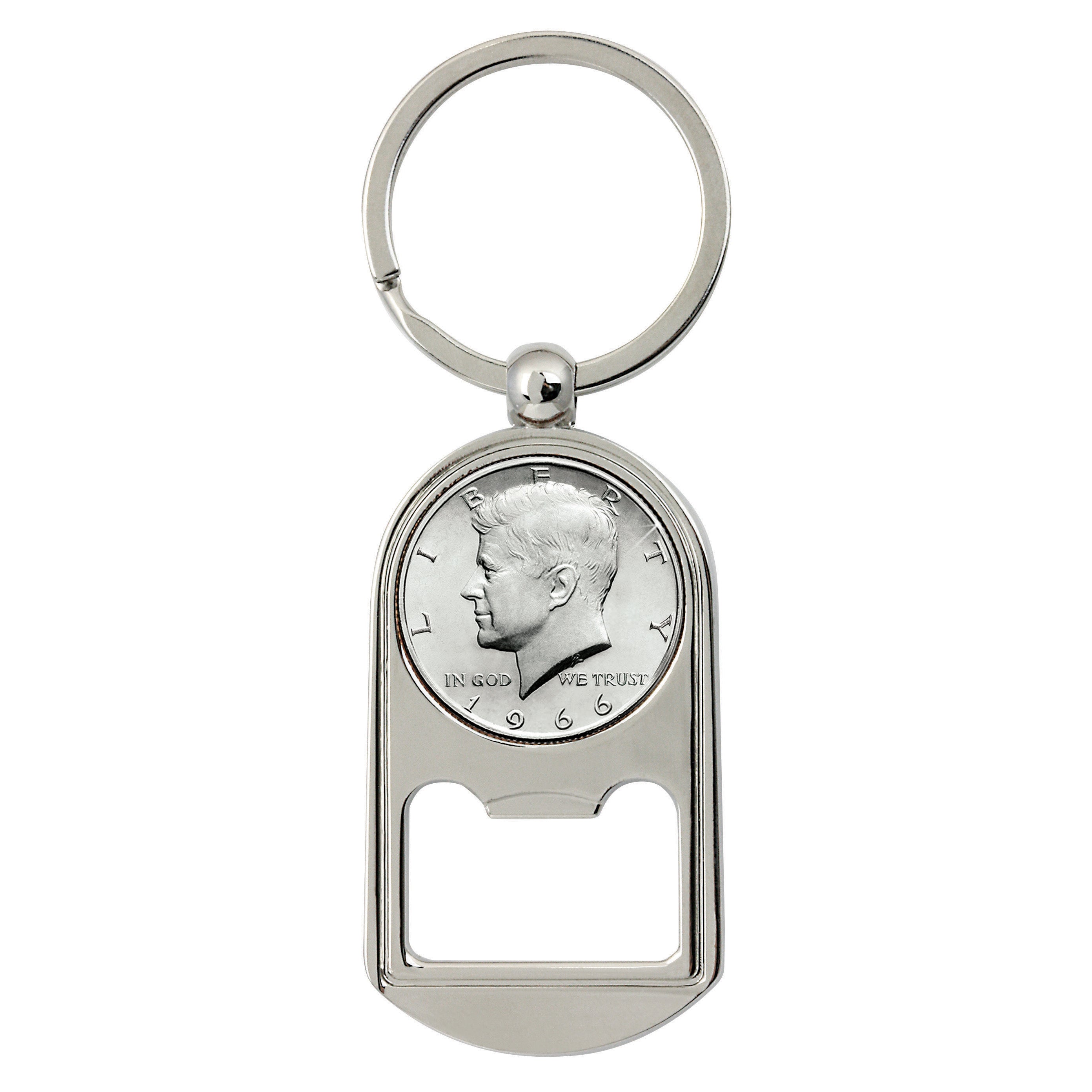 JFK Half Dollar Coin Key Chain Bottle Opener