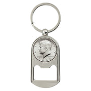 JFK 1964 First Year of Issue Half Dollar Coin Key Chain Bottle Opener