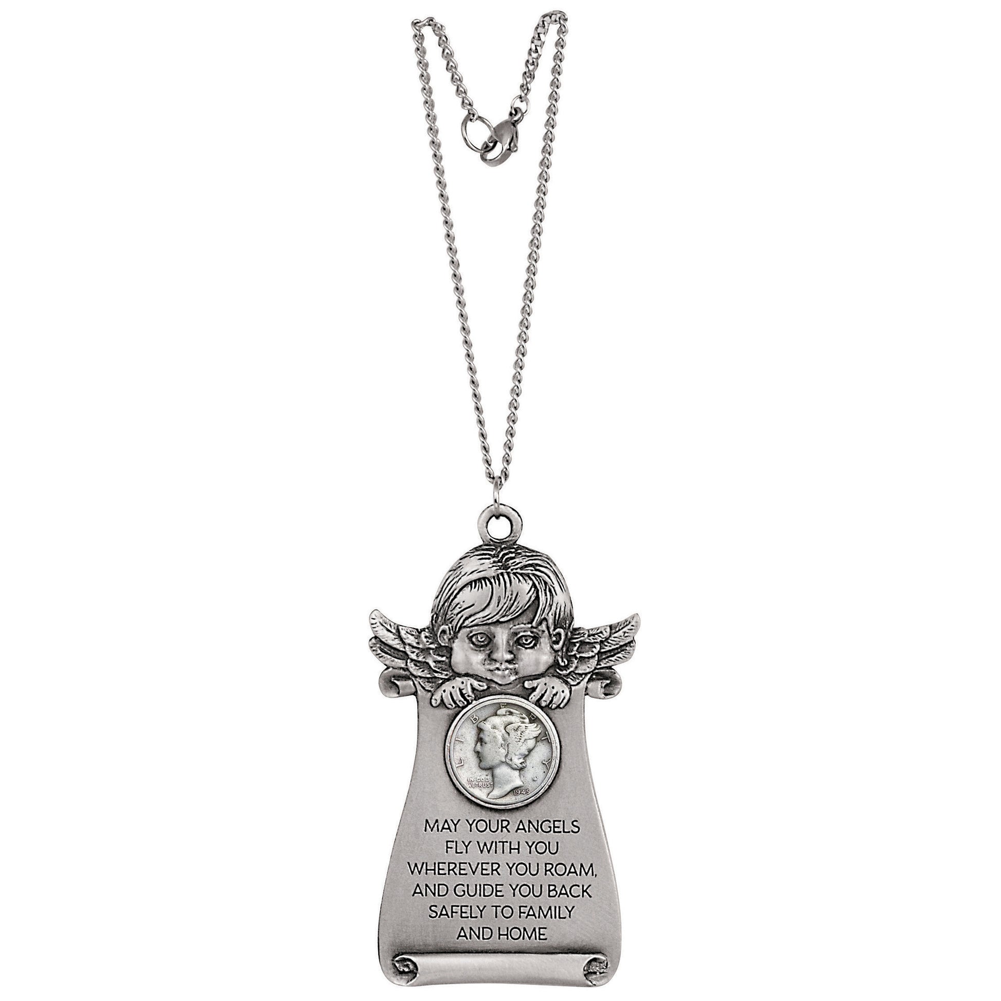 Mercury Dime Coin Angel Pewter Door Blessing