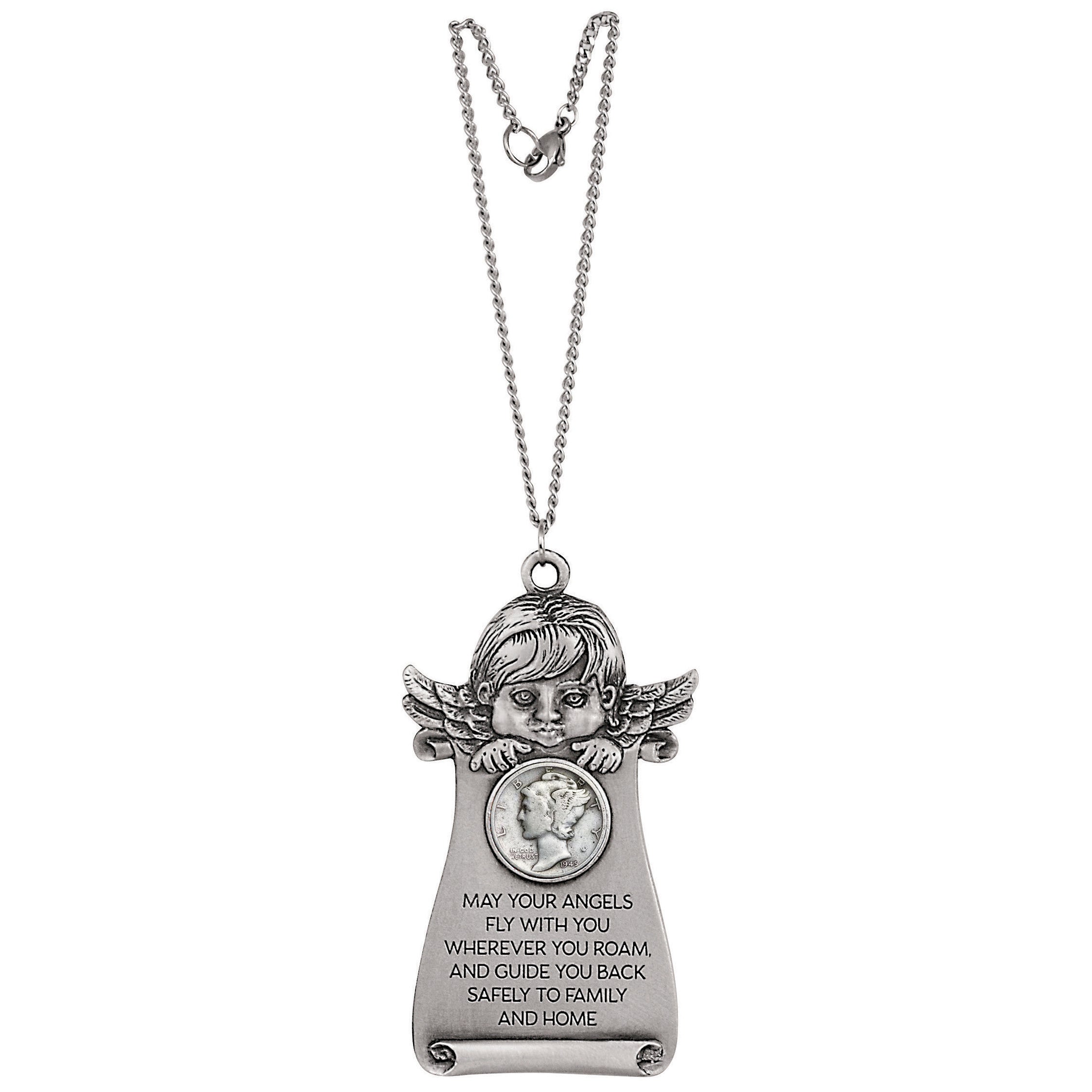 Mercury Dime Coin Angel Pewter Door Blessing