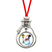 JFK Half Dollar Snowman Ornament With Colorized Snowman Coin