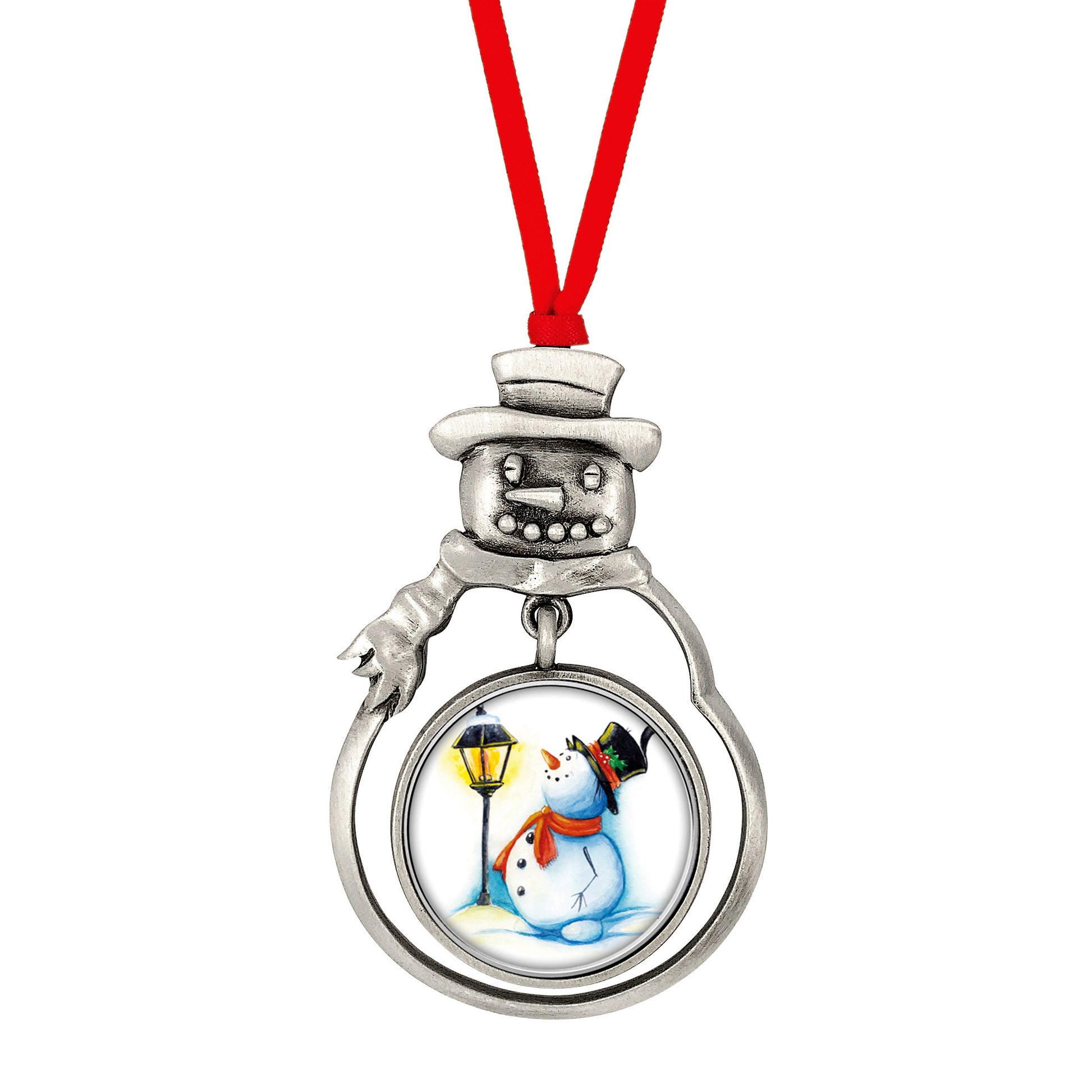 JFK Half Dollar Snowman Ornament With Colorized Snowman Coin
