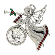 Mercury Dime Coin Angel Brooch