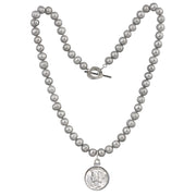 Mercury Dime Coin Grey Pearl Necklace