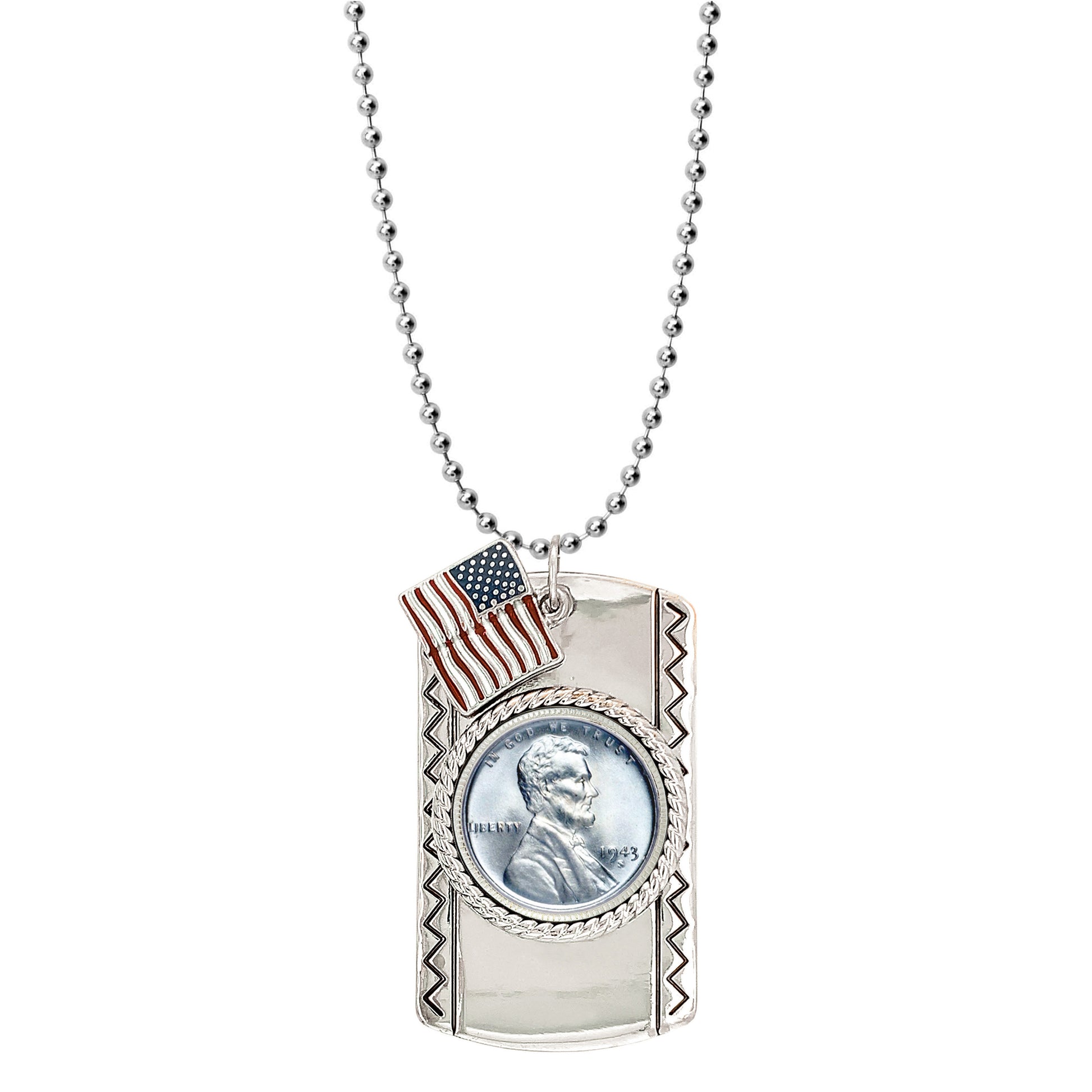 Lincoln Penny Steel Cent Dog Tag Pendant Coin Necklace