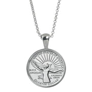 Maya Angelou Quarter Coin Silvertone Pendant