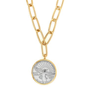 Maya Angelou Quarter Coin Goldtone Paper Clip Pendant