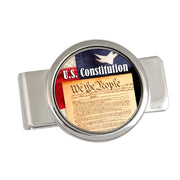 We The People Colorized Half Dollar Silvertone Money Clip