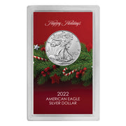 Happy Holidays American Eagle Silver Dollar Coin Set