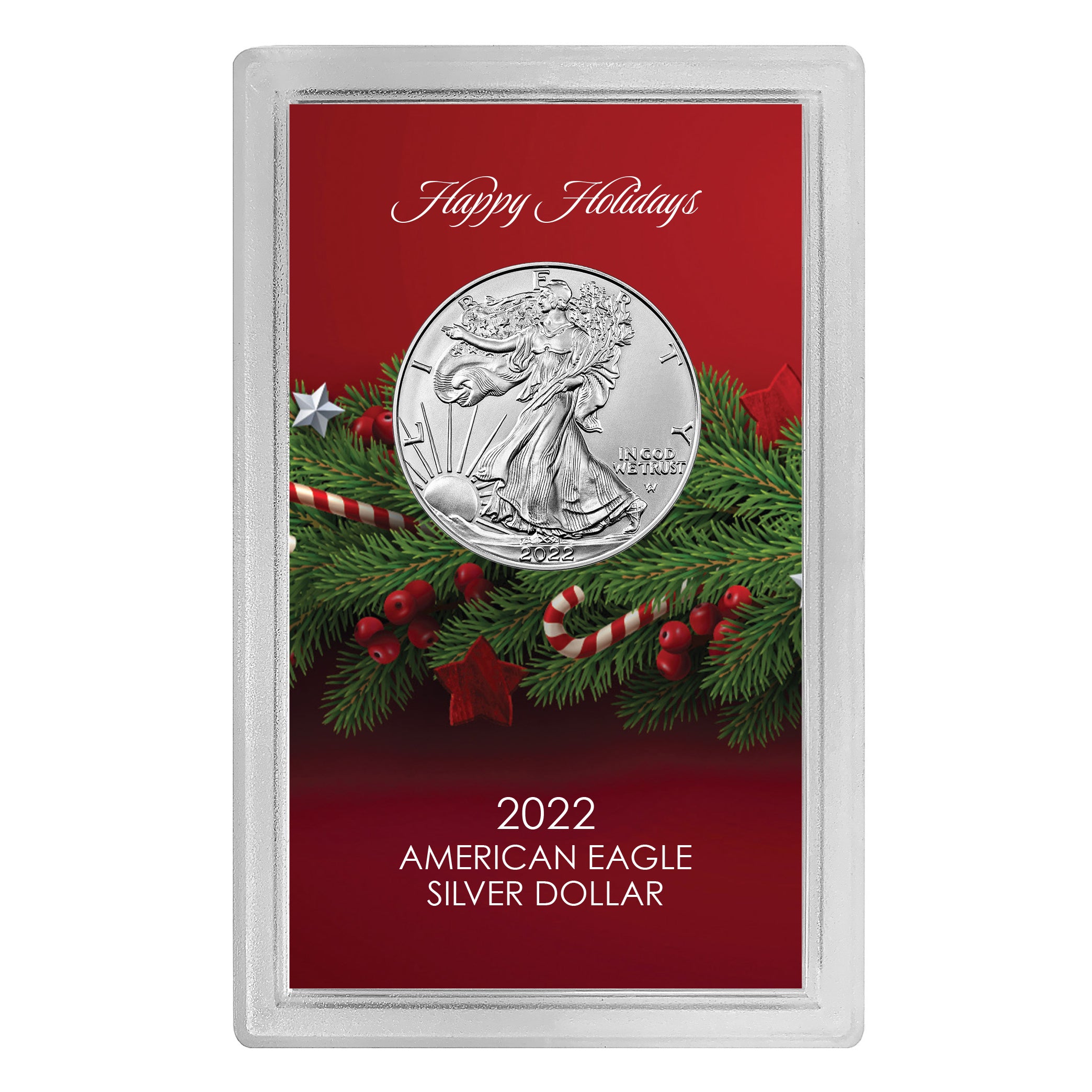 Happy Holidays American Eagle Silver Dollar Coin Set