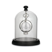 Glassed Dome with Pine Wood Base JFK Bicentennial Half Dollar Coin Pocket Watch with Skeleton Movement Black Dial with Gold Roman Numerals Tabletop DÃ©cor