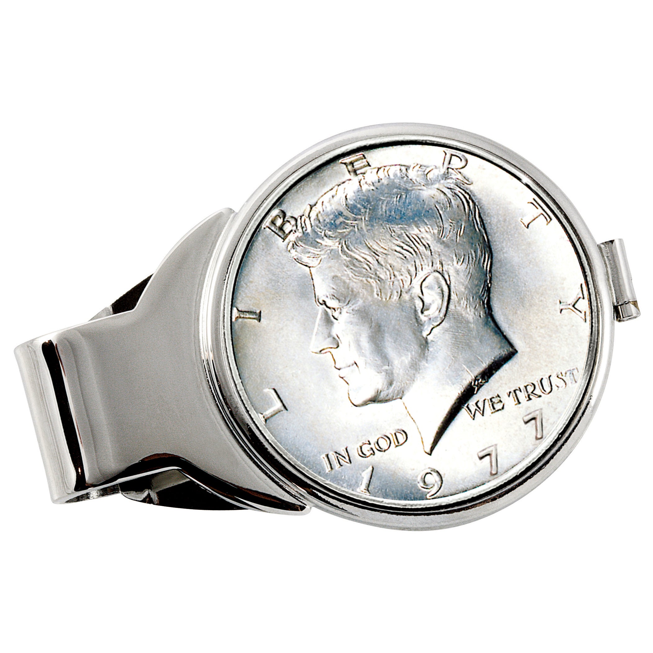 JFK Half Dollar Silvertone Coin Money Clip
