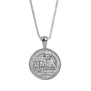 Eleanor Roosevelt Quarter Coin Silvertone Pendant