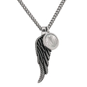 Angel Wing and Harp Three Pence Irish Coin Necklace