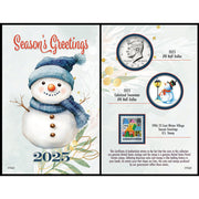 2025 Snowman Coin and Stamp Collectible JFK Greeting Card