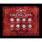History of United States Nickels Coin Collection in Frame